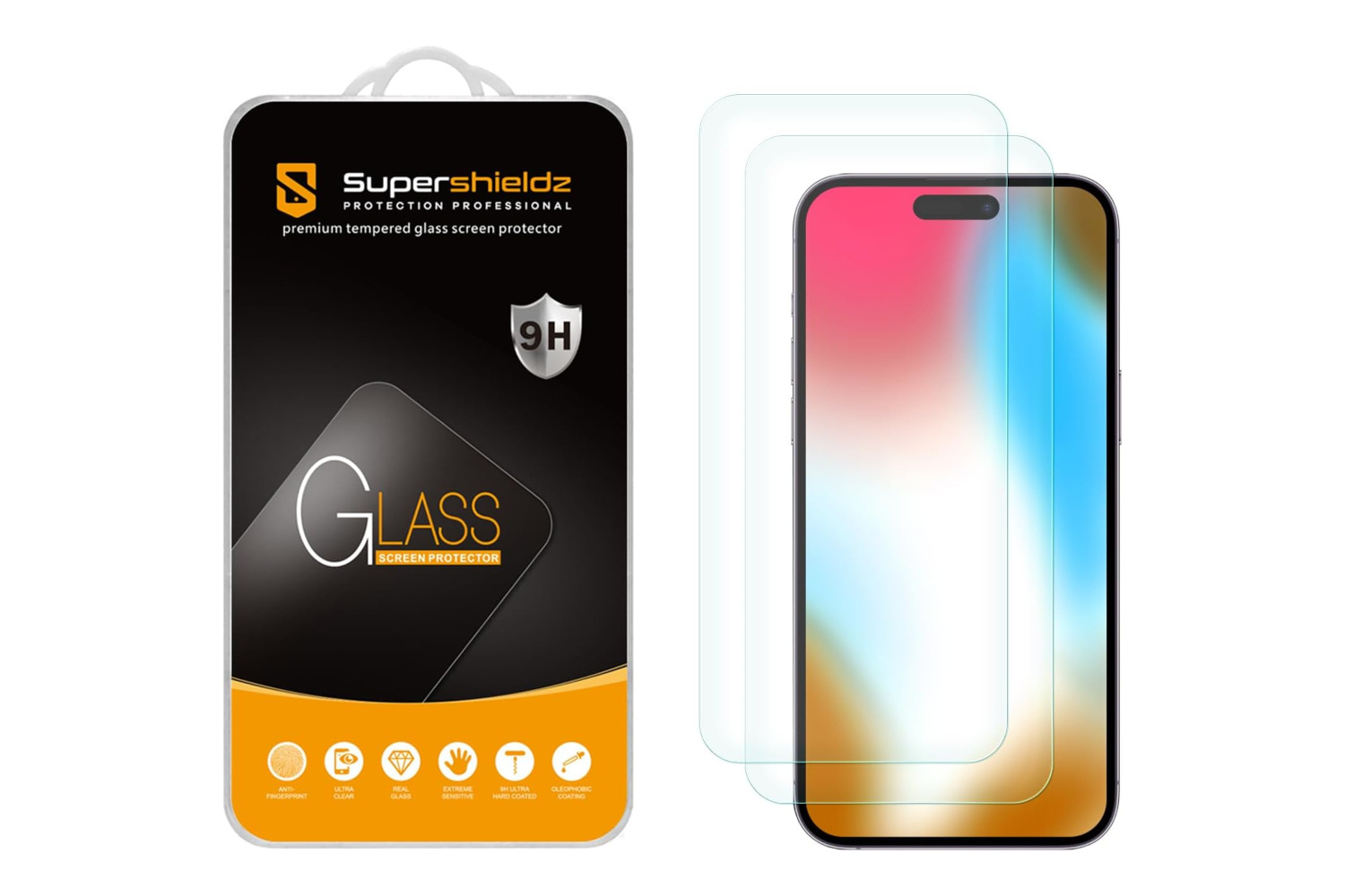 iPhone 15 Plus Tempered Glass Screen Protector (2 Pack)