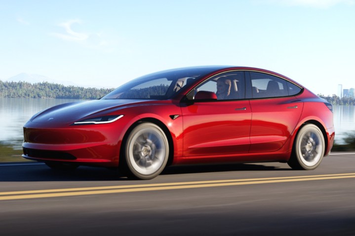 Tesla's Model 3 refresh, codenamed Highland, features a sleeker front.
