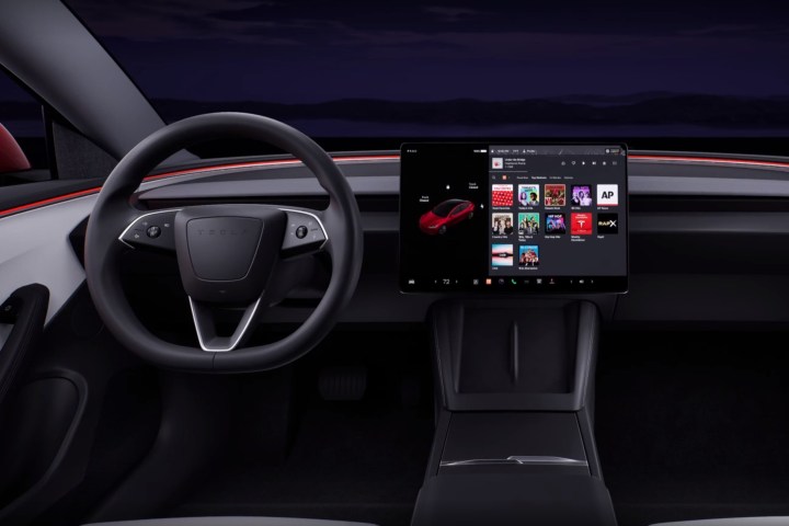 El renovado Tesla Model 3 cuenta con controles de limpiaparabrisas en el volante.