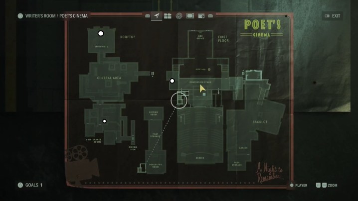 A map of the poet's cinema in alan wake 2.