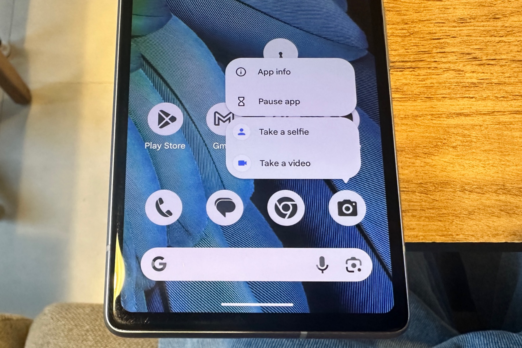 Long-press app shortcuts in Android 14.