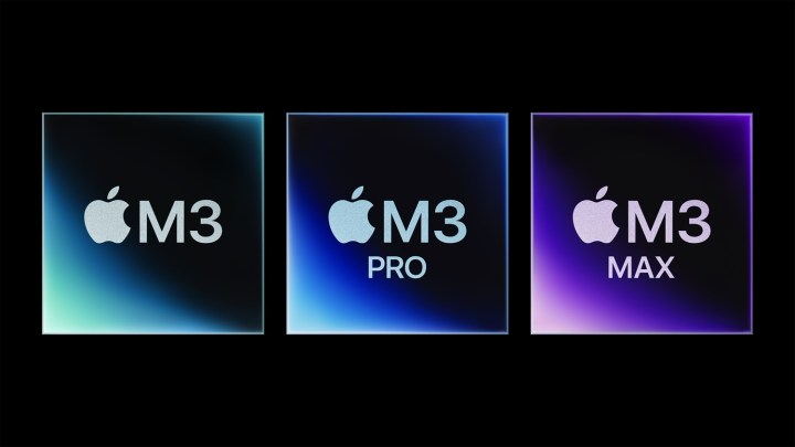 Logos for Apple's M3 chips.