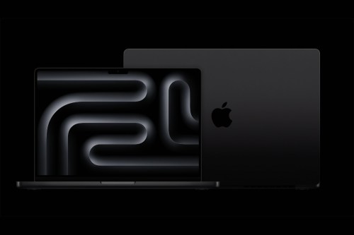 Two MacBooks Pro renders side by side against a black backround.
