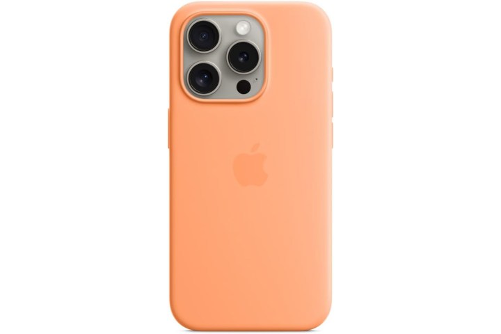 Apple iPhone 15 Pro 硅胶保护壳，带 MagSafe - Guava。