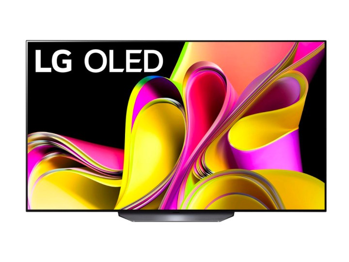सफेद पृष्ठभूमि पर LG B3 सीरीज OLED 4K टीवी।