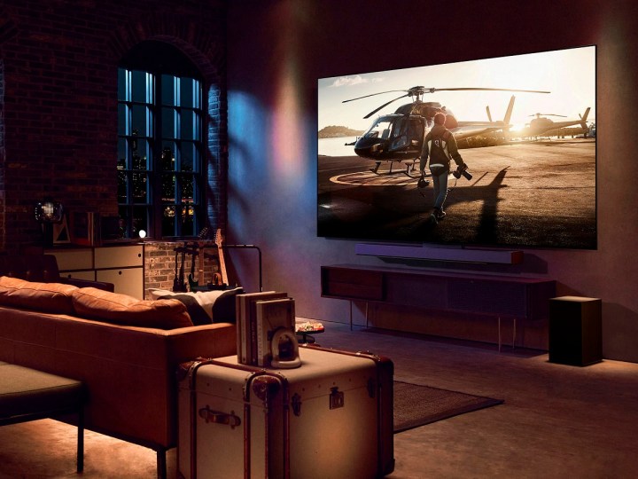 The LG C3 Series OLED 4K TV in a living room.