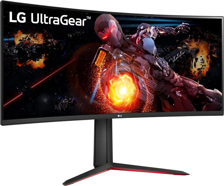 The LG UltraGear 34GP63A-B ultrawide gaming monitor on a white background.