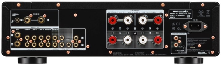 Marantz Model 50 integrated amplifier back panel.
