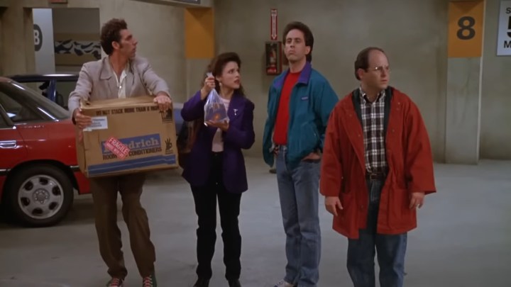 Kramer, Elaine, Jerry, and George in "Seinfeld."