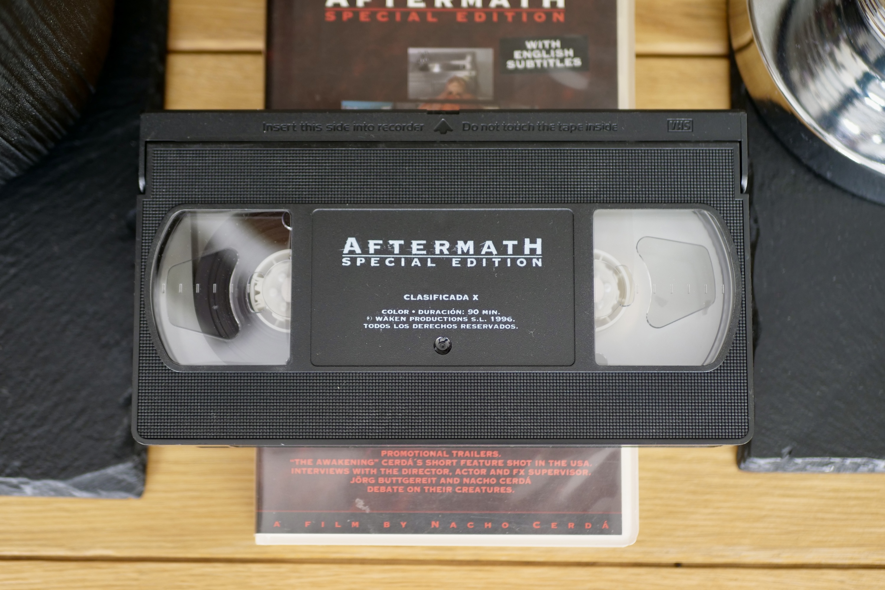 An Aftermath VHS cassette.