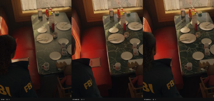 Une table remplie d'assiettes dans Alan Wake 2.