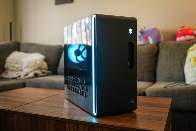 Alienware Aurora R16 sitting on a coffee table.
