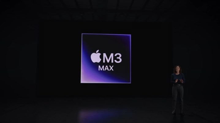 Apple revealing the M3 Max processor.