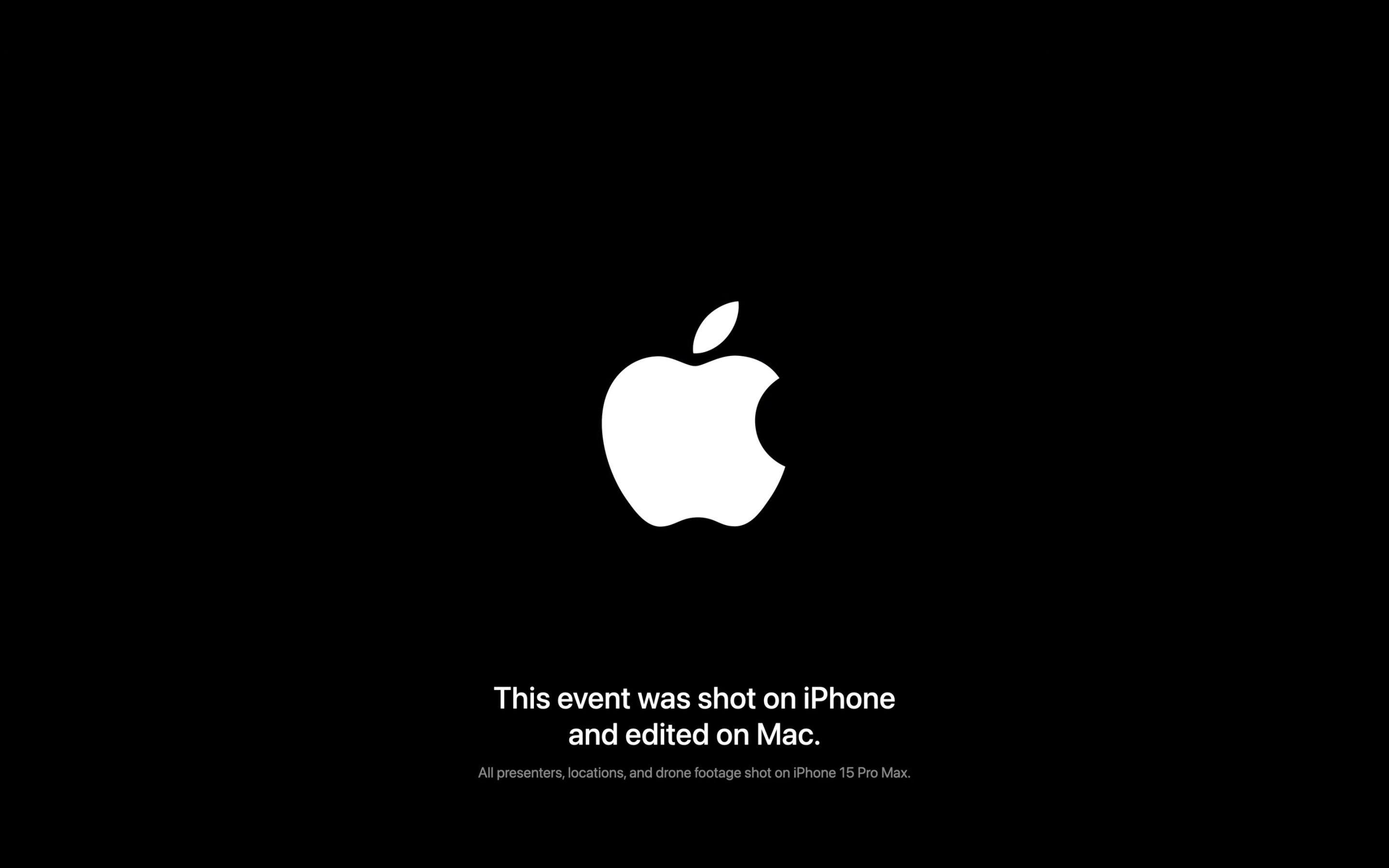 Apple Scary Fast event end card showing the event was shot on iPhone.