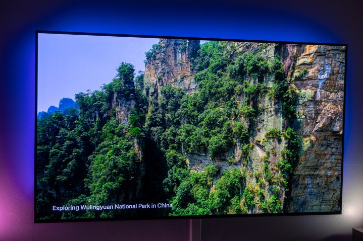 A screensaver on Apple TV 4K as seen on a television.