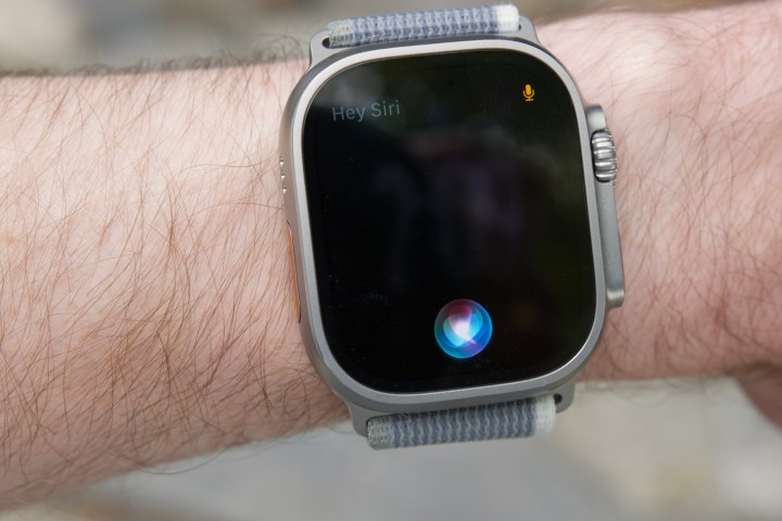 Using Siri on the Apple Watch Ultra 2.