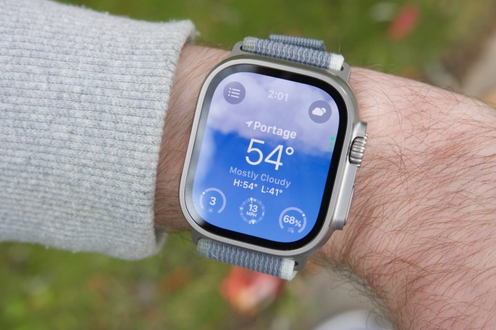 The watchOS 10 Weather app on the Apple Watch Ultra 2.