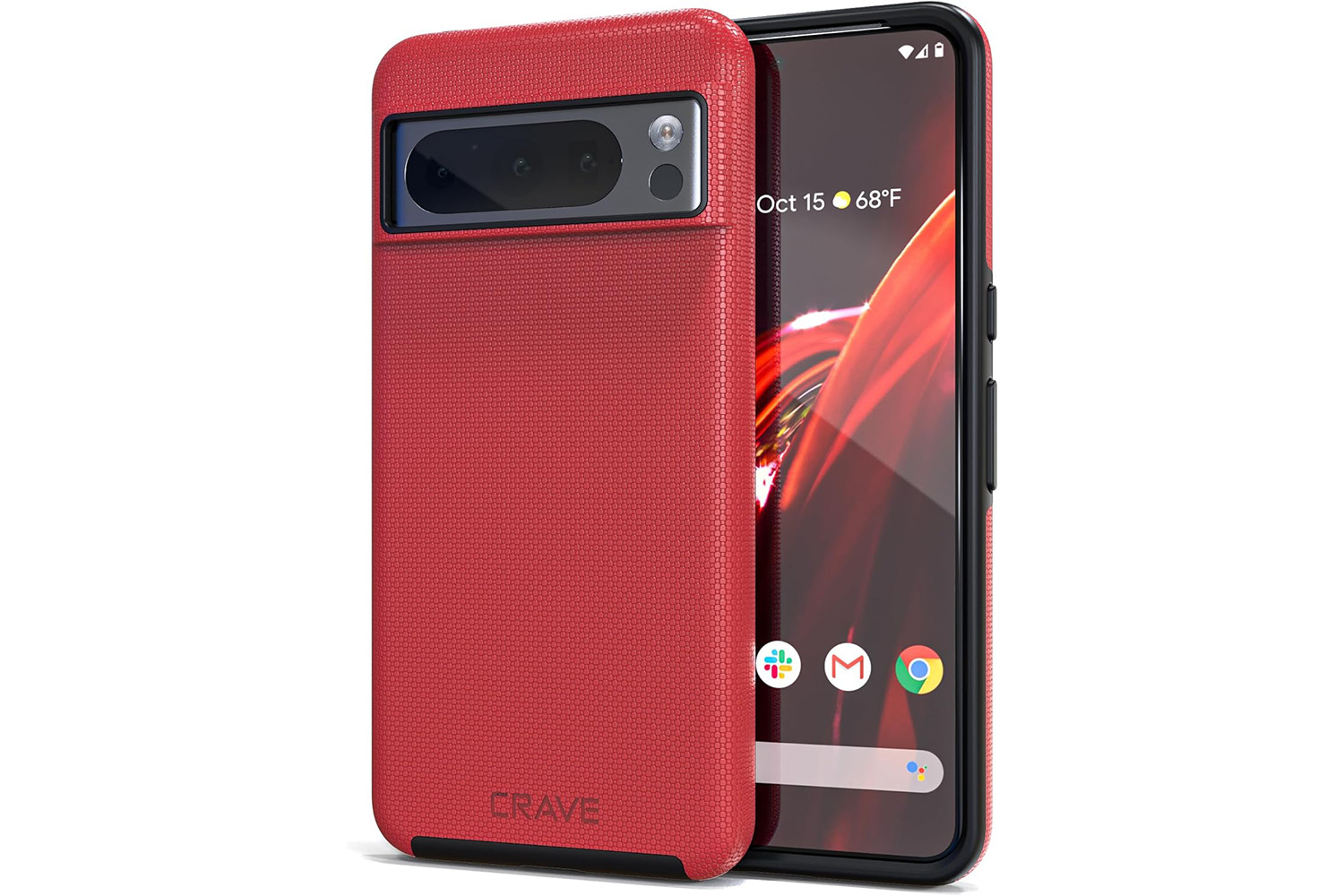 A Crave Dual case for the Google Pixel 8 Pro in red.