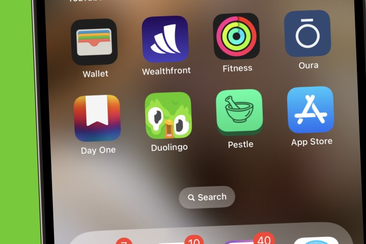 The Duolingo app icon with a new melting design.
