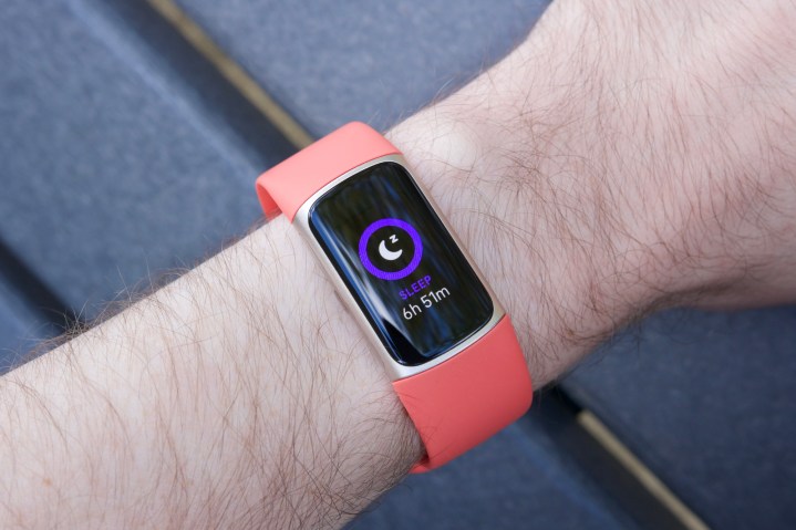 Sleep tracking information on a Fitbit Charge 6.