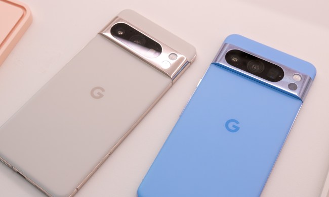 Google Pixel 8 Pro in white and blue.