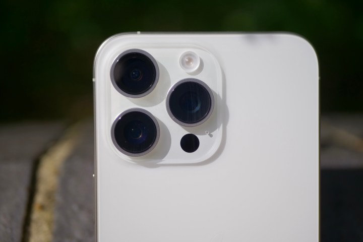 The iPhone 15 Pro Max's camera module.