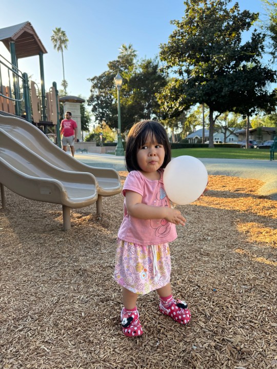 Toddler at park taken with iPhone 15 Pro main camera.