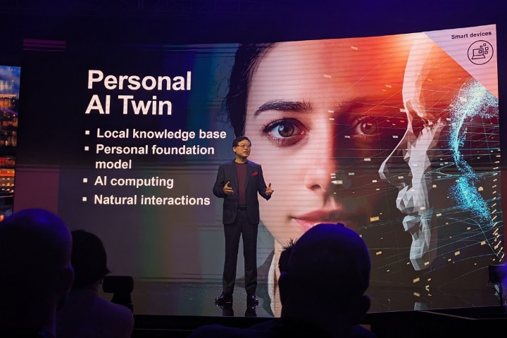A slide from a Lenovo press event talking about the AI Twin.