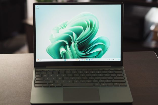 Microsoft Surface Laptop Go 3 front view showing display and keyboard.