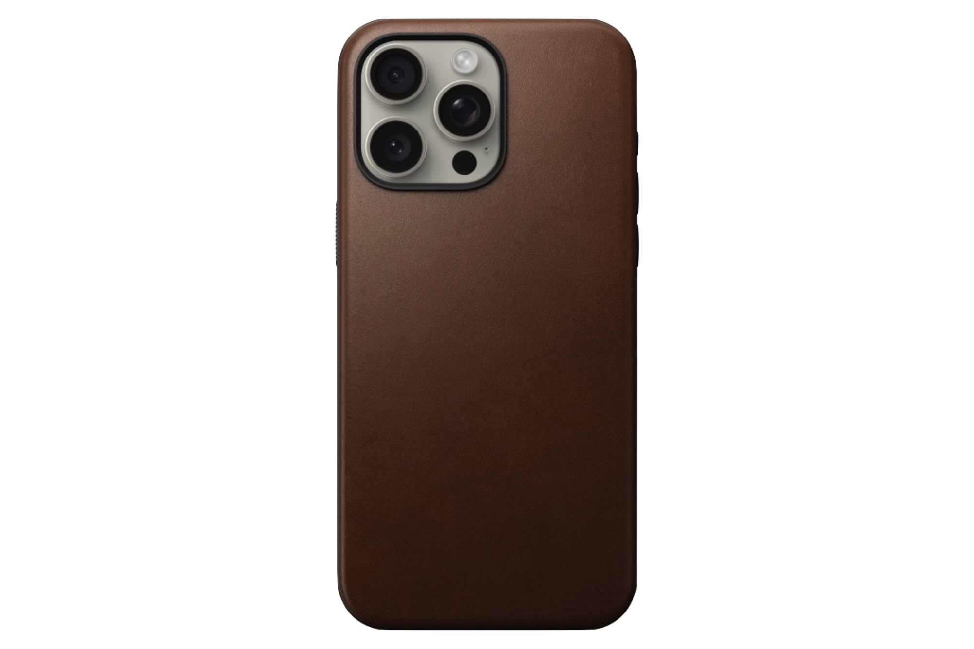 A render of the Nomad Modern Leather case for the iPhone 15 Pro Max.