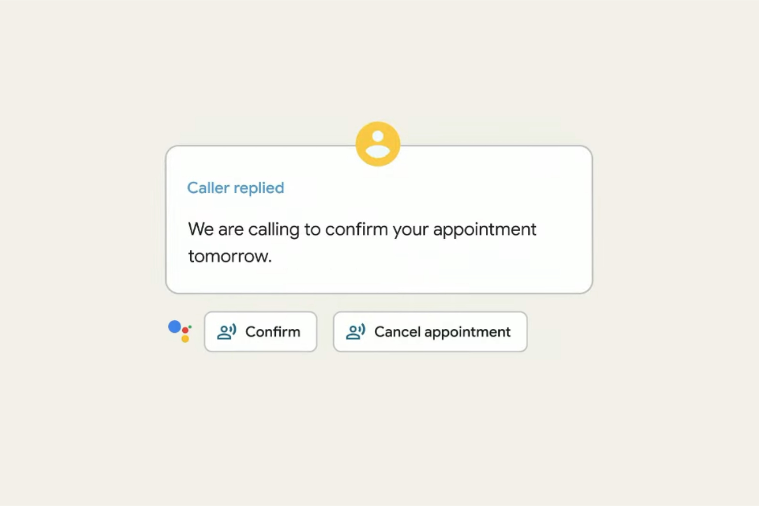Contextual replies for Google's Call Screen feature.