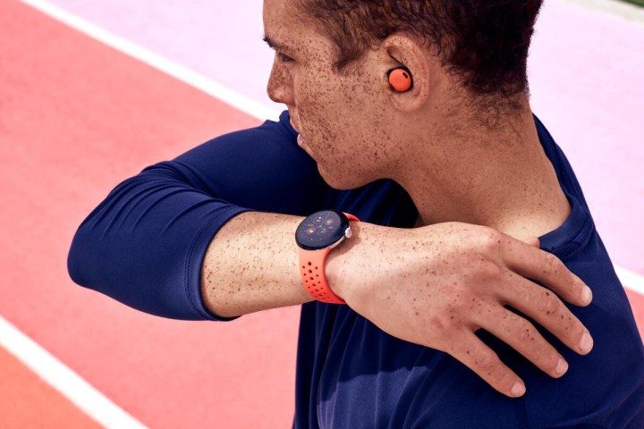 Promotional image from Google showing a person wearing the Google Pixel Watch 2.