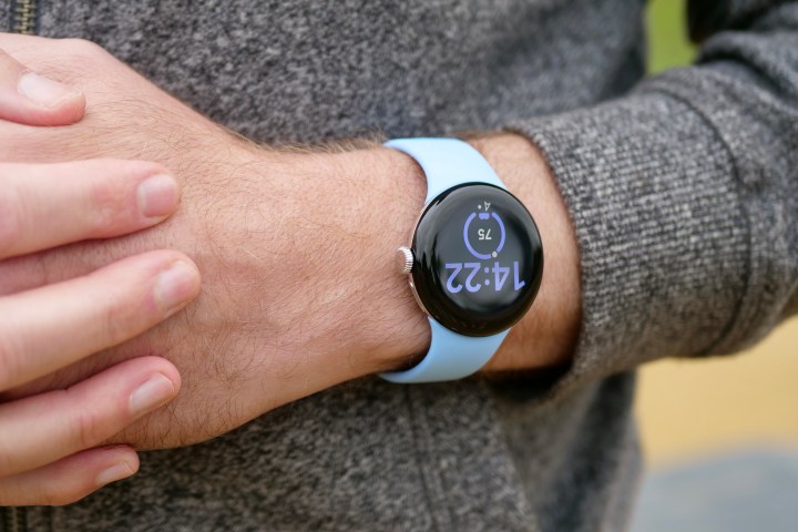 A person wearing the Google Pixel Watch 2.