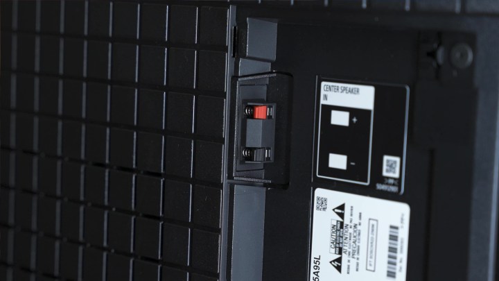 Speaker level inputs on the Sony A95L QD-OLED.