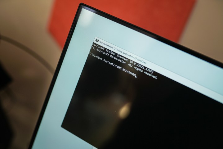 A command in the Command Prompt in Windows 11.