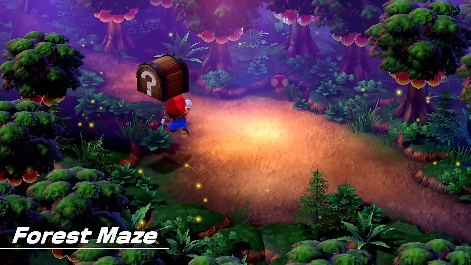 Mario entering a forest.
