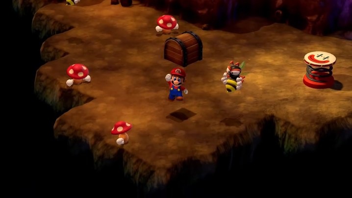 Марио в пещере с осой.