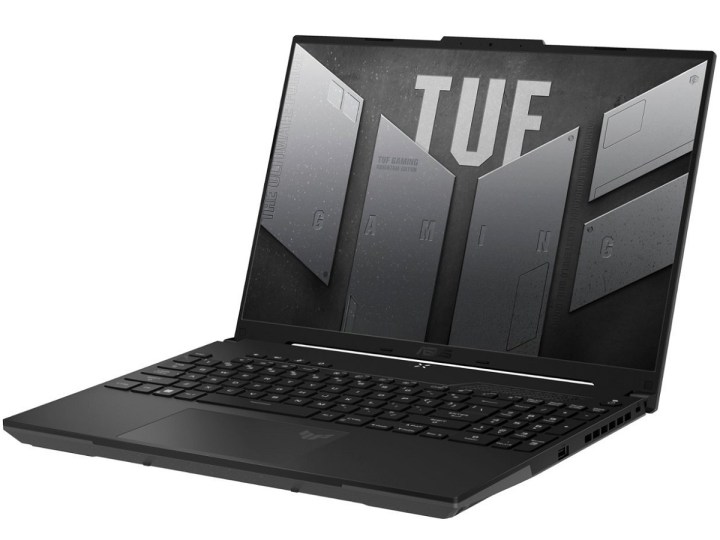 The Asus TUF Gaming A16 gaming laptop on a white background.
