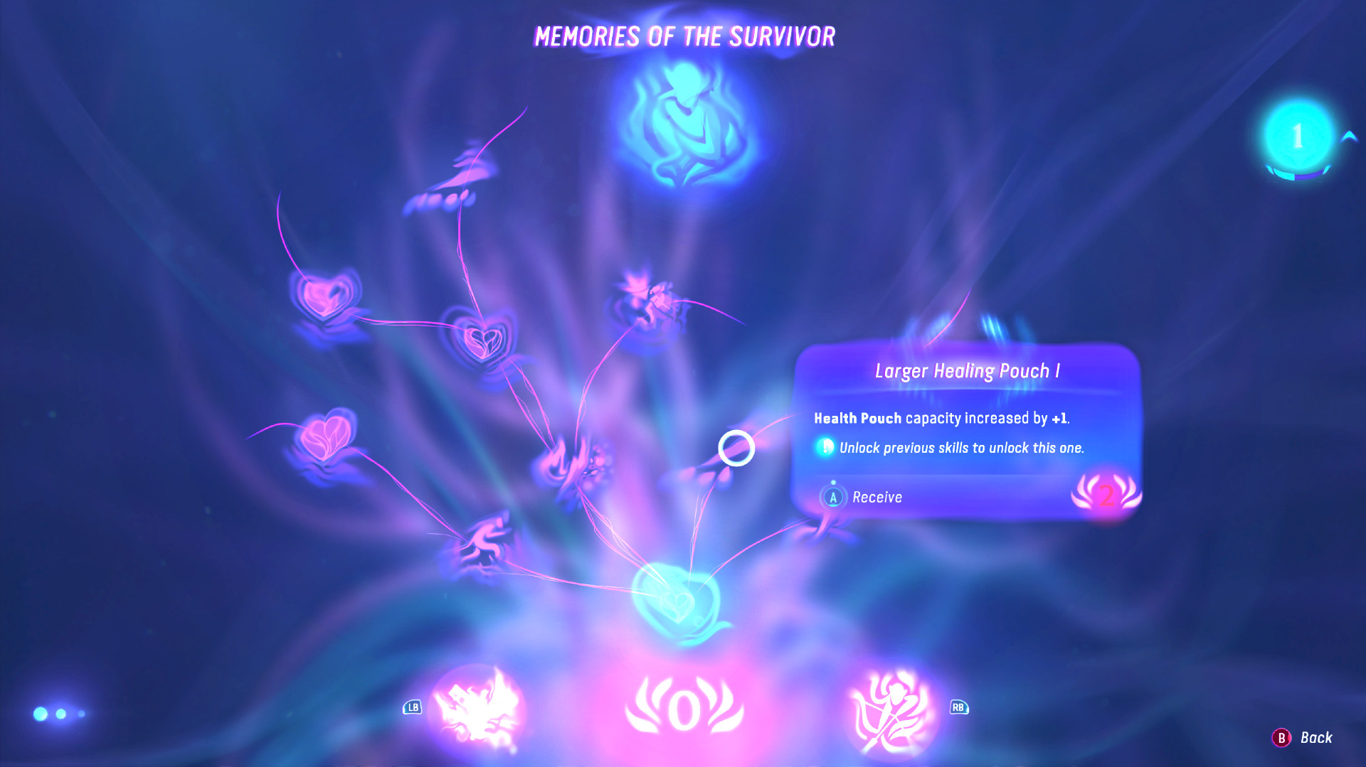 A glowing skill tree in Avatar: Frontiers of Pandora.