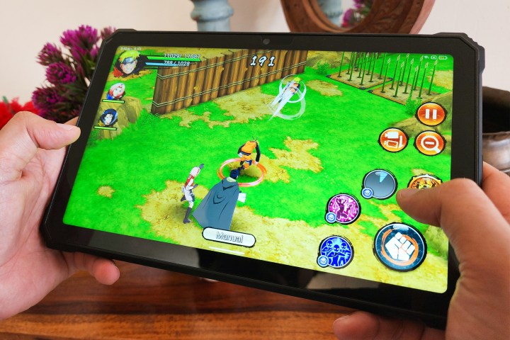 Gaming on Blackview Active 8 Pro rugged Android tablet.