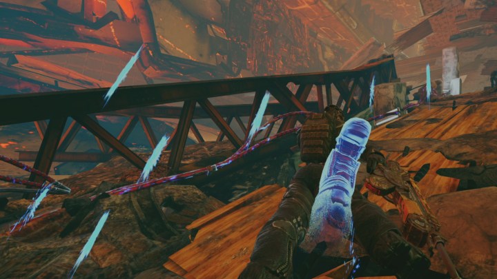 The player kicks in Bulletstorm VR.
