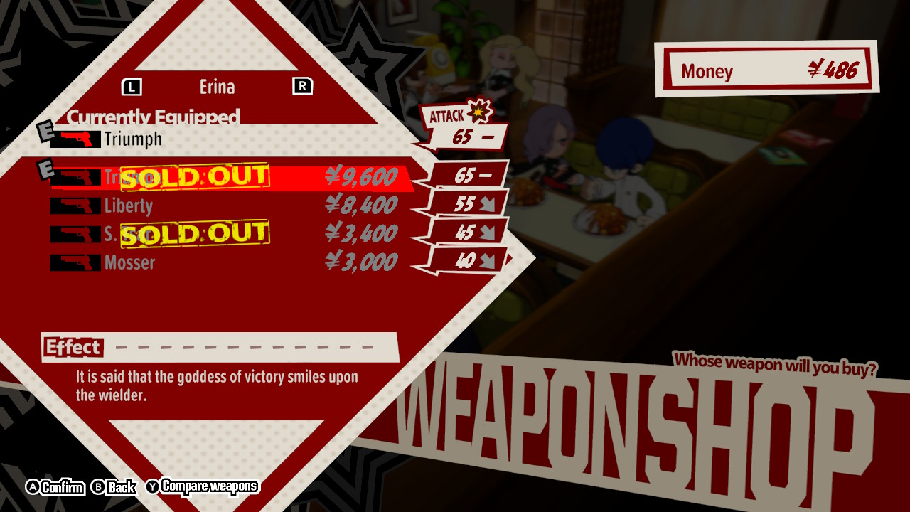 Weapons Shop in Persona 5 Tactica