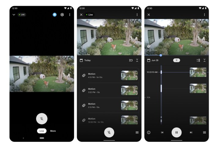 The interface on Google Home allowing you to capture custom clips.