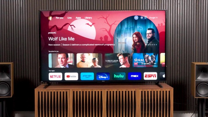 The Google TV home screen on a Hisense UX.