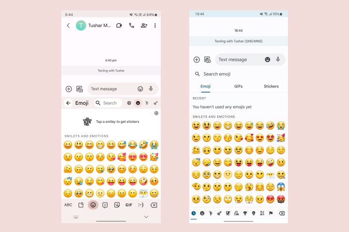 Samsung One UI 6 vs One UI 5 emoji