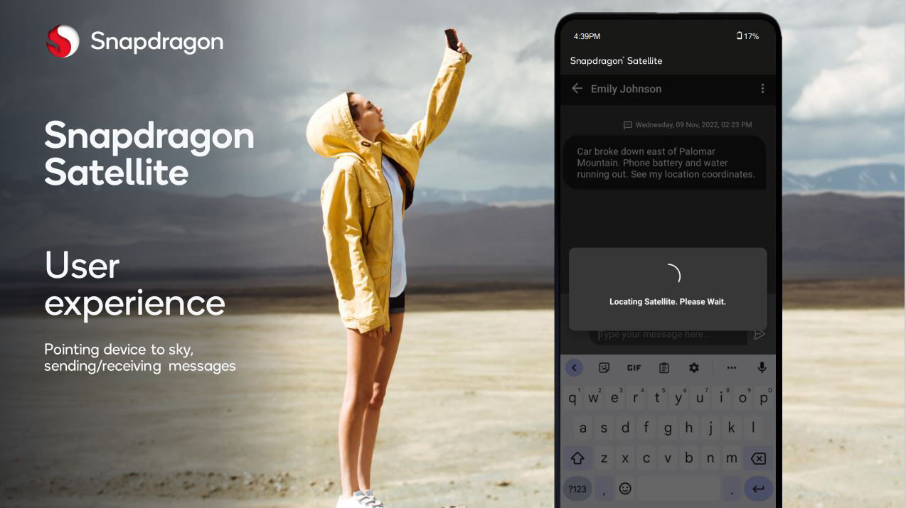 Qualcomm Snapdragon Satellite feature poster.