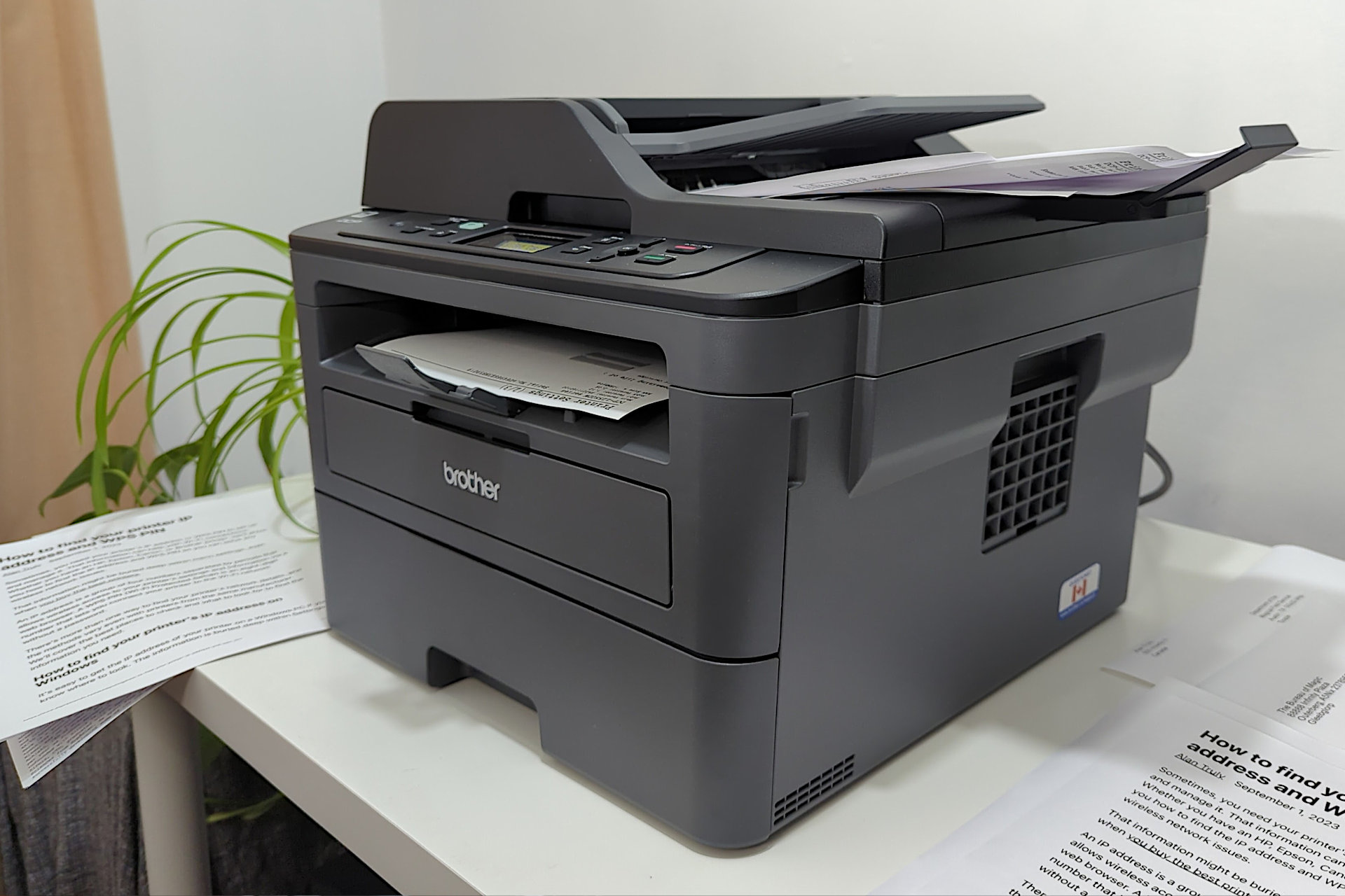 The Brother DCPL2550DW monochrome laser printer outputs 36 ppm.