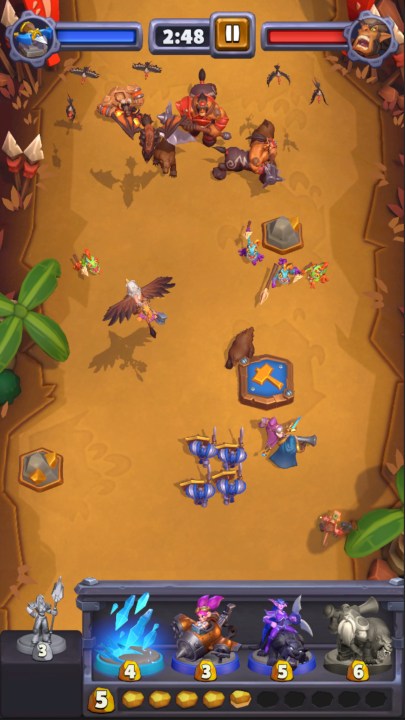 Gameplay from Warcraft Rumble.