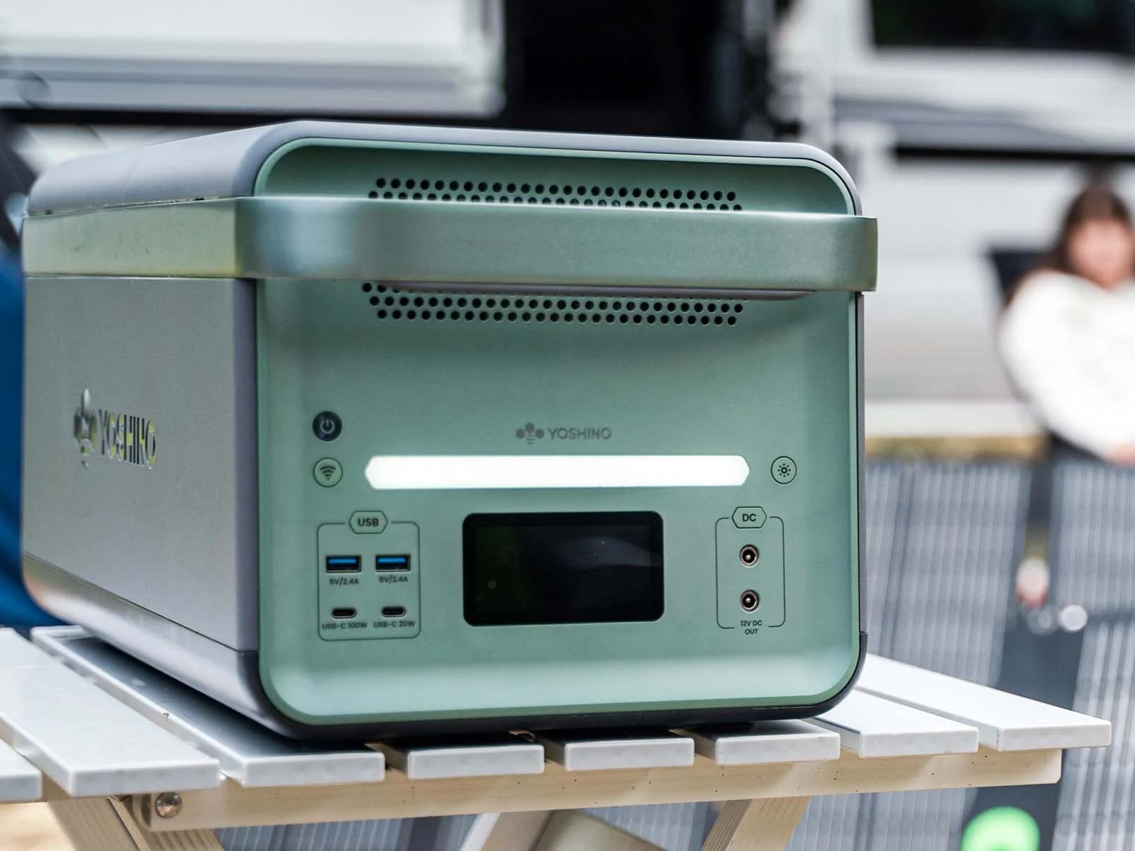 Yoshino BT4000 SST portable power station used at camp