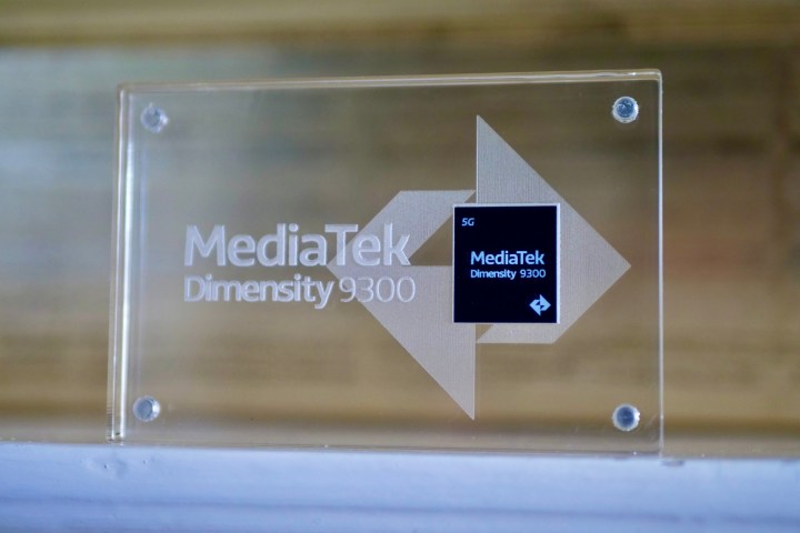 The MediaTek Dimensity 9300 processor in a case.